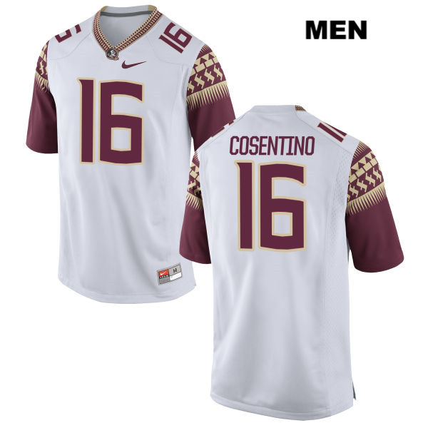 Men's NCAA Nike Florida State Seminoles #16 J.J. Cosentino College White Stitched Authentic Football Jersey LRK8569QJ